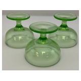Vintage Uranium Glass Sherbert Bowls