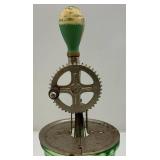 Vintage Uranium Glass Egg Beater With Splash Guard
