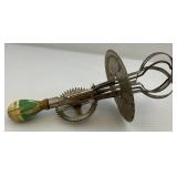 Vintage Uranium Glass Egg Beater With Splash Guard