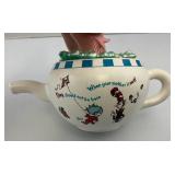 2001 Hallmark Dr. Seuss Collection "THE FISH IN THE POT" Teapot Porcelain Figurine (Chip On Fin Present)