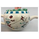 2001 Hallmark Dr. Seuss Collection "THE FISH IN THE POT" Teapot Porcelain Figurine (Chip On Fin Present)