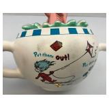 2001 Hallmark Dr. Seuss Collection "THE FISH IN THE POT" Teapot Porcelain Figurine (Chip On Fin Present)