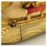 Vintage Celluliod Ship With Geishas & Crew 6 1/2" L x 7" H x 2 1/2" W