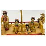 Vintage Celluliod Ship With Geishas & Crew 6 1/2" L x 7" H x 2 1/2" W