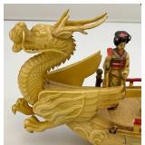 Vintage Celluliod Ship With Geishas & Crew 6 1/2" L x 7" H x 2 1/2" W