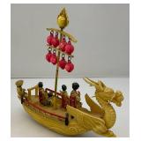 Vintage Celluliod Ship With Geishas & Crew 6 1/2" L x 7" H x 2 1/2" W