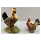 Vintage Miniature Roosters 1= 3 1/2" x 4" 1= 4 1/2" x 6 1/2"