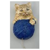 Vintage Mid Century Chalkware Cat String Holder