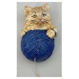 Vintage Mid Century Chalkware Cat String Holder