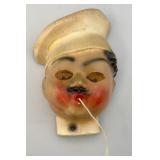 Vintage Mid Century Chalkware Chef String Holder