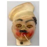 Vintage Mid Century Chalkware Chef String Holder
