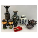 Misc. Vintage Asain Items Including Chalkware Kiss Me & More