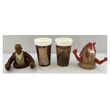 1999 STAR WARS  Mace Windu & Jar Jar Taco Bell, KFC, Pizza Hut Collectors Cups
