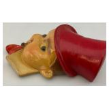 Vintage Mid Century Chalkware Man In Top Hat String Holder