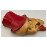 Vintage Mid Century Chalkware Man In Top Hat String Holder