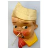 Vintage Mid Century Chalkware Sailor String Holder
