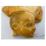 Vintage Mid Century Chalkware Chef String Holder