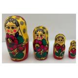 Vintage Four Piece Russian Martyoshka Nesting Doll