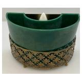 Vintage MCM Green Planter TV Lamp