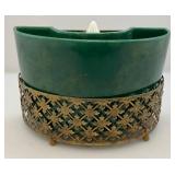 Vintage MCM Green Planter TV Lamp