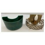 Vintage MCM Green Planter TV Lamp