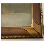 Framed Behind Glass In Vintage Frame & Print  "The Home Of The Heron"  By George Inness