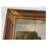 Framed Behind Glass In Vintage Frame & Print  "The Home Of The Heron"  By George Inness