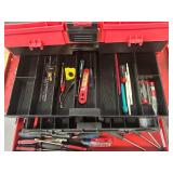 CRAFTSMAN and Plano Tool Boxes Filled with Various Tools