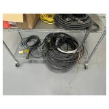 Shelving Unit on Casters with Various Wire and other Miscellaneous Items