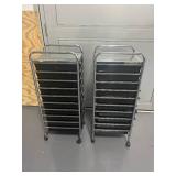 Lot of 2- Rolling Filing Racks