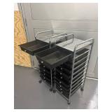 Lot of 2- Rolling Filing Racks