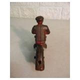 ORIGINAL! - VINTAGE HUBLEY CAST IRON HARLEY-DAVIDSON TOY, RED - APPROX 6" LONG By 4" TALL - ABSOLUTELY FANTASTIC OLD SCHOOL PIECE! - SEE PICTURES!