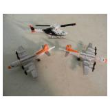 ORIGINAL! - VINTAGE MICRO MACHINES L.G.T.I. 2 1994 FORESTRY DEPARTMENT PLANES & 1 1992 HELICOPTER - AWESOME SET! - NICE! - SEE PICTURES!