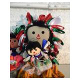 VINTAGE COLLECTION OF 6 MEXICAN DOLLS - Handmade - Various Sizes - APPROX 16", 12", 8", 8", 6" & 5" - NICE!!!!! - FANTASTIC SET!!!!! - SEE PICTURES!