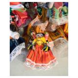VINTAGE COLLECTION OF 6 MEXICAN DOLLS - Handmade - Various Sizes - APPROX 16", 12", 8", 8", 6" & 5" - NICE!!!!! - FANTASTIC SET!!!!! - SEE PICTURES!