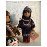 VINTAGE COLLECTION OF 3 AMERICAN INDIAN DOLLS - Various Sizes - APPROX 12", 9" & 8" - NICE! - FANTASTIC SET! - SEE PICTURES!