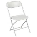 10 Stackable White Metal Folding Chair