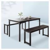 Allewie Modern 3-Piece Dining Table Set for 4