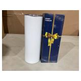 LOT OF 20 PYD Life Skinny 20 OZ Straight Stainless Steel White Tumbler with Metal Straw And Straw Cleaner