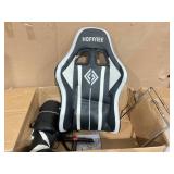 Hoffree Gaming Chair with Speakers and RGB LED Lights Ergonomic Massage Gamer Chair