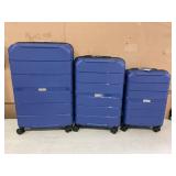 3-Piece PP Luggage Sets Lightweight Durable Suitcase with TSA Lock