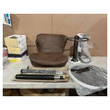 Homfa Swivel Bar Stools Set of 2, Brown Leather