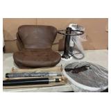 Homfa Swivel Bar Stools Set of 2, Brown Leather