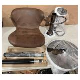 Homfa Swivel Bar Stools Set of 2, Brown Leather