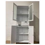 ChVans Shelf Storage Cabinet with 4 Doors/2 Drawers Kitchen Pantry