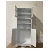 ChVans Shelf Storage Cabinet with 4 Doors/2 Drawers Kitchen Pantry