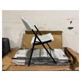 4PCS Garden Plastic Folding Chair White - Outdoor Furniture Chairs Lightweight Foldable