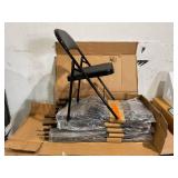 6PCS Black Folding Chairs with Padded Cushion and Back for Outdoor Indoor Portable Stackable
