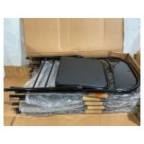 6PCS Black Folding Chairs with Padded Cushion and Back for Outdoor Indoor Portable Stackable
