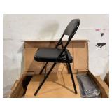 6PCS Black Folding Chairs with Padded Cushion and Back for Outdoor Indoor Portable Stackable